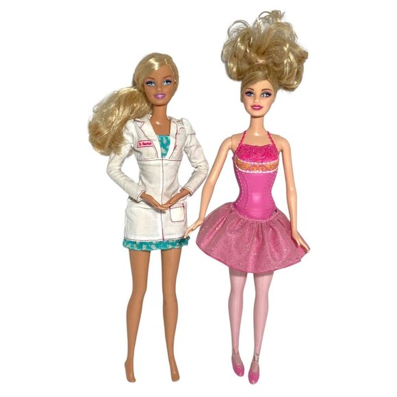 Barbie I Can Be… 2 Dolls Newborn Baby Doctor Hammock #N7646 & Ballerina #T2214 - Picture 1 of 15
